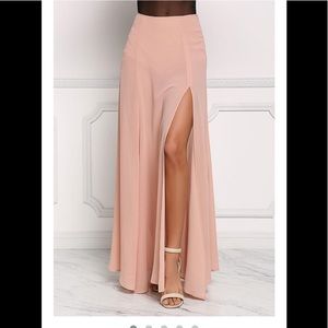 Maxi skirt sheer high double slit